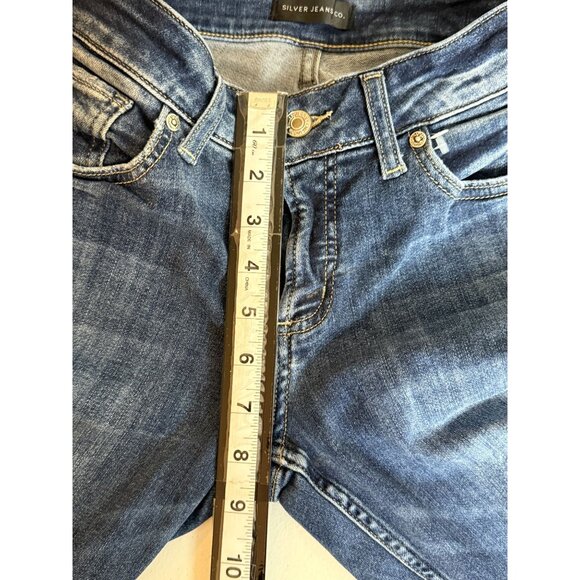 Silver Jeans Co Slim Boyfriend Raw Hem Jeans Medium Dark Wash W26 (2/4) - Picture 7 of 10